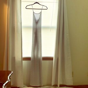 Black and White Striped Summer Maxi Dress
